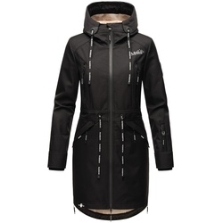 MARIKOO Damen Softshelljacke Funktionsjacke mit warmen Teddyfleece & Kapuze Racquellee