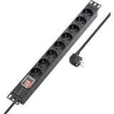 Sygonix Steckdosenleiste 19 Zoll 8fach 1,80 m Schwarz 1 St.