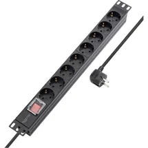 Sygonix Steckdosenleiste 19 Zoll 8fach 1,80 m Schwarz 1 St.