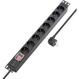 Sygonix Steckdosenleiste 19 Zoll 8fach 1,80 m Schwarz 1 St.