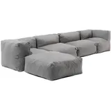 Oviala Ecksofa mit 2 Sesseln, 2 Ecken und 1 grauem Hocker - Mixi