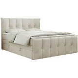 MKS King Boxspringbett 120 x 200 cm H3 Beige