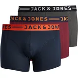 Jack & Jones PlusSize Lich Field Plus Size Boxershorts 3 Einheiten Burgundy 4XL Regular