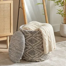 FineBuy Sitzhocker mit Stauraum Stoff 40 x 45 x 40 cm Grau