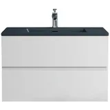 doporro Badmöbel-Set Badezimmermöbel Badezimmer inkl. matt Anthrazit Waschbecken Waschtisch 80 cm x 50 cm x 48 cm