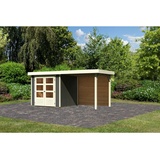 Karibu Gartenhaus Askola 2 mit 240 cm Schleppdach und Rückwand –
