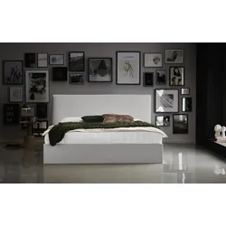 Bettgestell "Melody", grau (hellgrau), B:162cm H:107cm L:213cm, Bettgestell und seitliche Einfassung der Matratzen: Cord, ATLANTIC HOME COLLECTION, Betten, mit Bettkasten und Lattenrost