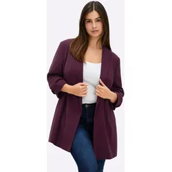 Longblazer SHEEGO "Longblazer", Damen, Gr. 44, rot (burgund), 100% Polyester, Langarm, Blazer