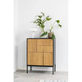 Actona Kommode 80 x 103 x 40 cm Schwarz / Wildeiche