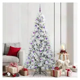 vidaXL Künstlicher Klappbarer Weihnachtsbaum Weiß 210 cm