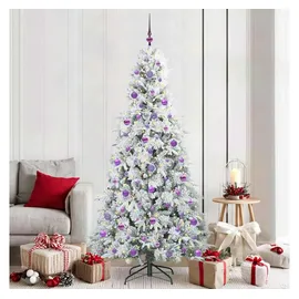 vidaXL Künstlicher Klappbarer Weihnachtsbaum Weiß 210 cm