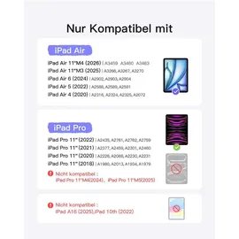 Inateck Magnetische Tastatur Hülle für iPad Air 11" M4/M3/M2, Air 5/4, Pro 11 4/3/2/1 Weiß