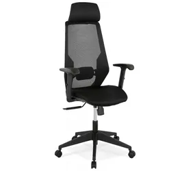 Bürostuhl Ergonomischer Textil Schwarz | Schreibtischstuhl VEKTOR mit verstellbarer Rückenlehne | Modern Design | Sitzhöhe 43-53 cm | Kadima Design
