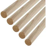 SO-TECH® Kleiderstange Garderobenstange Rundstab Holzstab zum Basteln Ø 30 mm Eiche (Spar-Set, 5 St), Länge: 50 cm Ø 3 cm x 50 cm