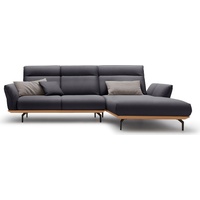 hülsta sofa Ecksofa hs.460, Sockel in Eiche, Winkelfüße in Umbragrau, Breite 298 cm schwarz