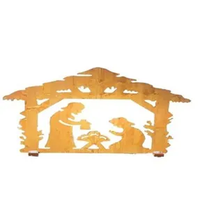 GASPO Fichtenholz Weihnachtskrippe Krippe Krippenstall 114 x 100 cm 49163