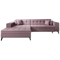 Luxusbetten24 Schlafsofa Designer Sofa Frida, mit Schlaffunktion rosa