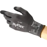 Ansell HyFlex 11-840 Professionelle Arbeitshandschuhe, Rutschfeste Nitril-Beschichtung, Industrie-Schutzhandschuhe für Mechanik, Werkstatt und Montage, Waschbare, Schwarz, Größe L (5 Paar)