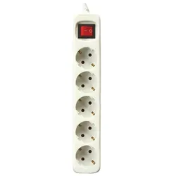 Silver Electronics Steckdosenleiste mit 5 Steckdosen mit Schalter, weiß, 5 Steckdosen, 1,5 Meter Kabel, Kindersicherung, geerdet, mit Überspannungsschutz