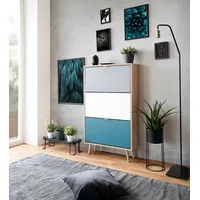 Furn.design Schuhschrank scandi Eiche Sonoma 70/125 cm 3 Klappen,