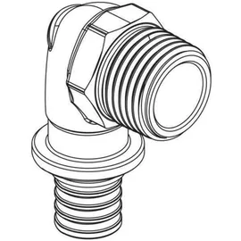 Rehau Winkelübergang Rautitan Rxplus, 16mm x R 1/2", Rotguss