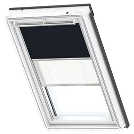 VELUX Verdunkelungsrollo Duo DFD SK06 1100S Dunkelblau/Weiß Schiene: alu