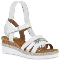 VAN HILL Keilsandaletten in Weiss Silber Metallic