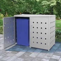 vidaXL Mülltonnenbox für 2 Tonnen 138 x 77,5 x 115,5 cm silber