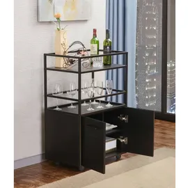VCM Barwagen Mosaik 60 x 94 x 40 cm Schwarz
