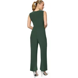 Zero Overall "Damen mit Wickeloptik", Damen, Gr. 40, Normalgrößen, grün (spruce forest), Feinstrick, Obermaterial: 5% Elasthan, 95% Polyester, unifarben, figurumspielend, Rundhals, Overalls Overall, Rüschen