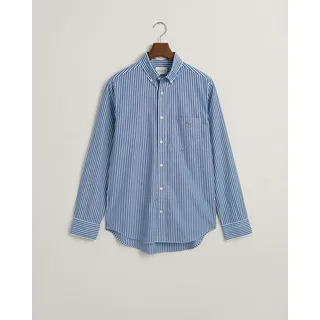 GANT Reg Stripe Langarmhemd College Blue L