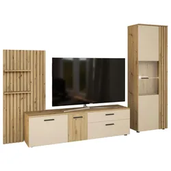 Anbauwand Gatwick Creme/Eiche Artisan
