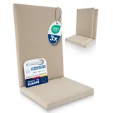 Beautissu 3er Set Premium Hochlehner Auflage 100% Wasserdicht UV-beständig