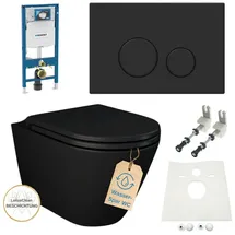 Geberit Vorwandelement Sigma Nero wc spülrandlos schwarz matt Komplettset - Geberit