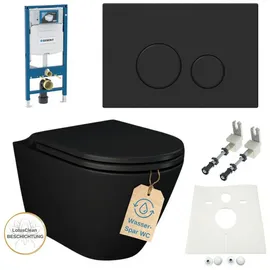Geberit Vorwandelement Sigma Nero wc spülrandlos schwarz matt Komplettset - Geberit