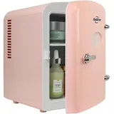 Koolatron Retro-Mini kÃhlschrank 4 Liter 6 Dosen kleiner kühlschrank Kühlschrank für Schlafzimmer (Rosa)