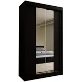 masseno Schwebetürenschrank LUCENZA 120 x 216 x 61 cm Schwarz