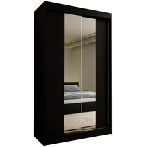 masseno Schwebetürenschrank LUCENZA 120 x 216 x 61 cm Schwarz