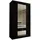 masseno Schwebetürenschrank LUCENZA 120 x 216 x 61 cm Schwarz