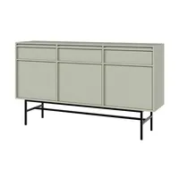 Selsey Sideboard 3-türig mit 3 Schubladen, Salbeigrün mit Metallgestell,