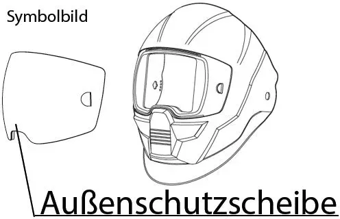 ESAB Außen-Schutzscheibe für Schweiß- und Schleifhelme -  Klar