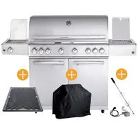ALLGRILL CHEF Paket XL2 Backburner Seitenkocher Steakzone GRATIS: Cover,