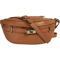 Samantha look Gürteltasche echt Leder, Made in Italy braun