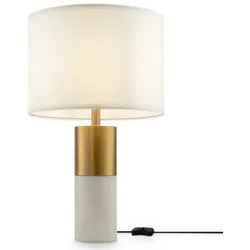 Tischlampe Tischleuchte Wohnzimmerleuchte Beistellleuchte Baumwolle Metall E27
