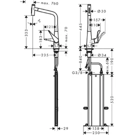 Hansgrohe Metris Select M71 Einhebelmischer Chrom