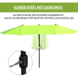 Outsunny Doppelsonnenschirm 455 x 265 cm Grün