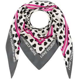 Zwillingsherz Dreieckstuch ZWILLINGSHERZ "Herzen Allover", Damen, pink (grau), Web, Polyester, Modetücher, durchgehendes Herz-Muster mit Schriftzug, glänzende Oberfläche