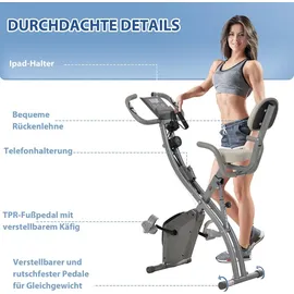 Homcom Heimtrainer mit LCD Display grau/rot