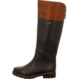 REMONTE Hochschaftstiefel - Nachtschwarz / Braun Glattleder Größe: 40 Normal - Schwarz