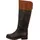REMONTE Hochschaftstiefel - Nachtschwarz / Braun Glattleder Größe: 40 Normal - Schwarz